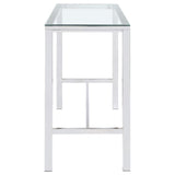 Tolbert Rectangular 47-inch Glass Top Pub Bar Table Chrome | Silver | Chrome | 104873