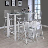Tolbert Rectangular 47-inch Glass Top Pub Bar Table Chrome | Silver | Chrome | 104873