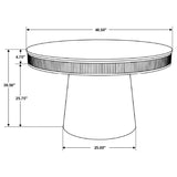 Ortega Round 46-inch Marble Top Wood Dining Table Natural | White | Natural | 105141