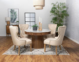 Ortega Round 46-inch Marble Top Wood Dining Table Natural | White | Natural | 105141