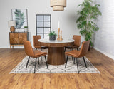 Ortega Round 46-inch Marble Top Wood Dining Table Natural | White | Natural | 105141
