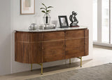 Ortega 4-door Marble Top Sideboard Buffet Cabinet Natural | White | Natural | 105145
