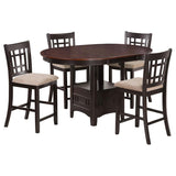 Lavon 5-piece Oval Counter Height Dining Set Light Chestnut | Brown | Light Chestnut | 105278-S5