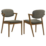 Malone Padded Wood Dining Arm Chair Dark Walnut (Set of 2) | King | Brown | Dark Walnut | 105352