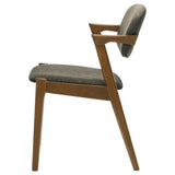 Malone Padded Wood Dining Arm Chair Dark Walnut (Set of 2) | King | Brown | Dark Walnut | 105352
