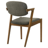 Malone Padded Wood Dining Arm Chair Dark Walnut (Set of 2) | King | Brown | Dark Walnut | 105352