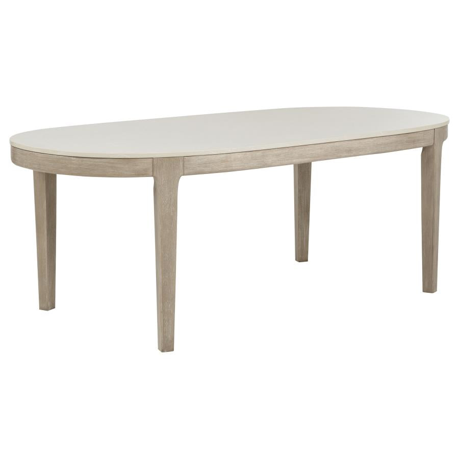 Lucaire 84-inch Cultured Marble Top Dining Table Honed Cream | Ivory | Honed Cream / Sandstone | 105960