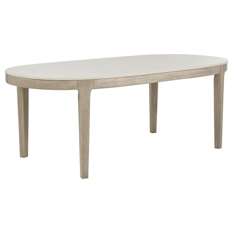 Lucaire 84-inch Cultured Marble Top Dining Table Honed Cream