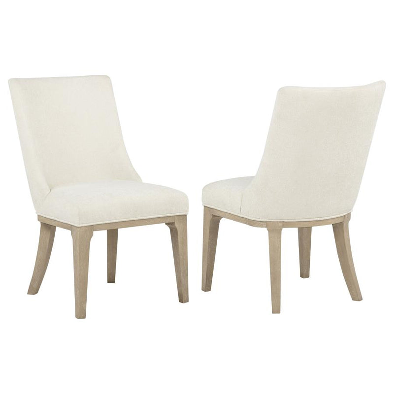 Lucaire Arched Upholstered Dining Side Chair Cream (Set of 2)