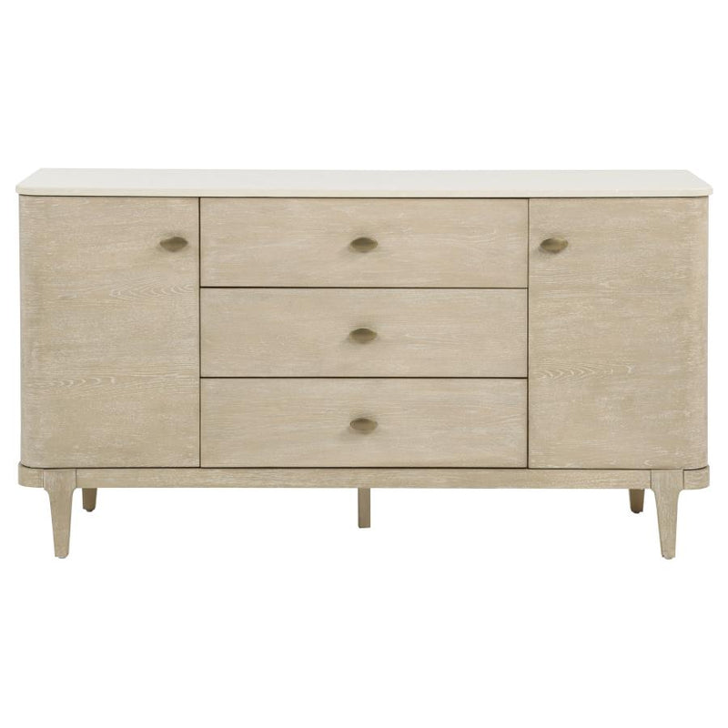 Lucaire 2-door 3-drawer Cultured Marble Top Sideboard Sandstone