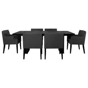 Catherine 7-piece Rectangular Dining Table Set Black