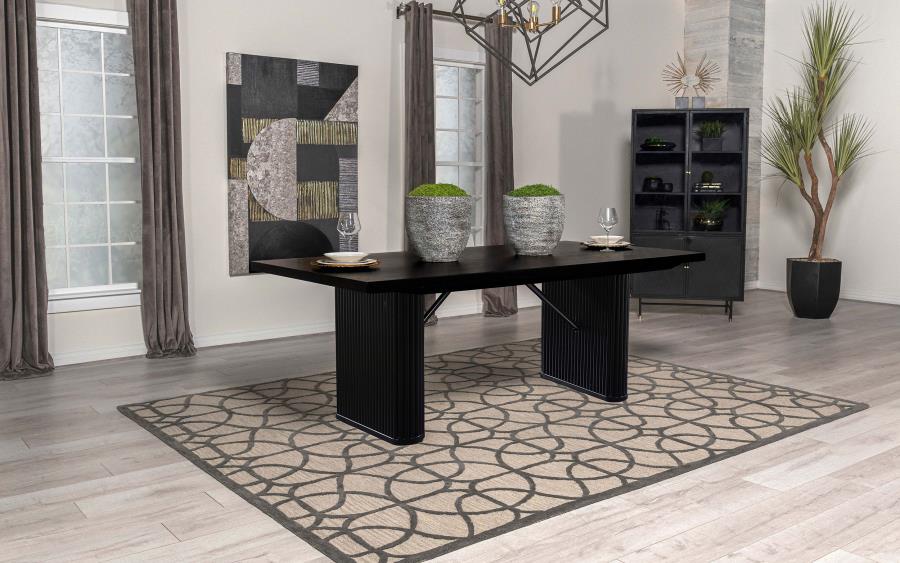 Catherine Rectangular 84-inch Wood Dining Table Black | Black | 106251