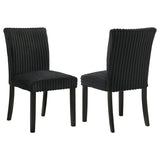 Dermott Upholstered Parson Dining Side Chair Black (Set of 2) | Black | 106512BLK