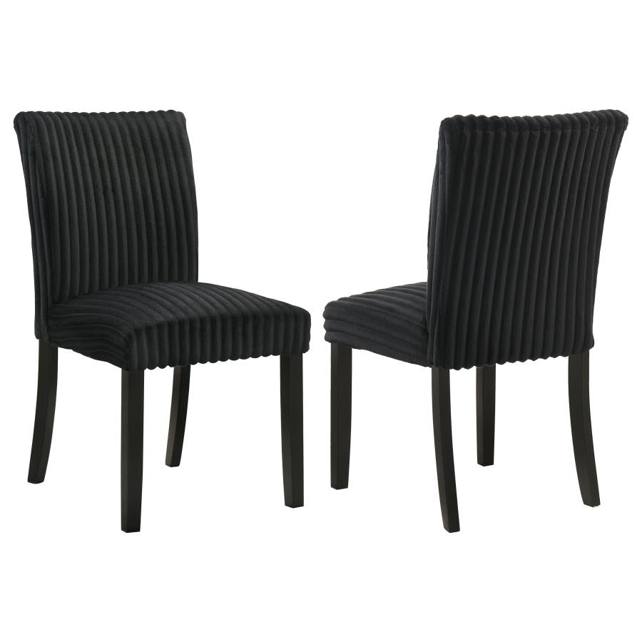 Dermott Upholstered Parson Dining Side Chair Black (Set of 2) | Black | 106512BLK