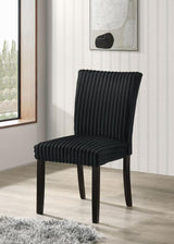 Dermott Upholstered Parson Dining Side Chair Black (Set of 2) | Black | 106512BLK