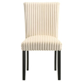 Dermott Upholstered Parson Dining Side Chair Cream (Set of 2) | Beige | Cream | 106512CRM