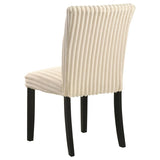 Dermott Upholstered Parson Dining Side Chair Cream (Set of 2) | Beige | Cream | 106512CRM