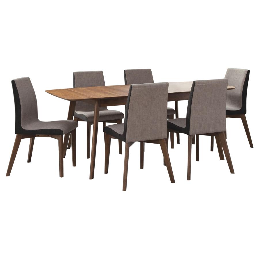 Redbridge 7-piece Rectangular Dining Set Natural Walnut