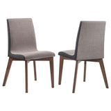 Redbridge Upholstered Dining Side Chair Walnut (Set of 2) | Grey | Natural Walnut | 106592