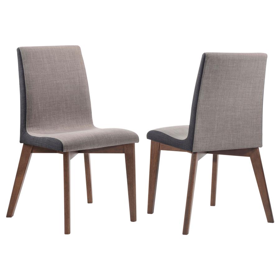 Redbridge Upholstered Dining Side Chair Walnut (Set of 2) | Grey | Natural Walnut | 106592
