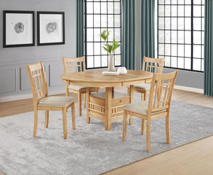 Lavon 5-piece Oval Extension Leaf Dining Set Light Oak