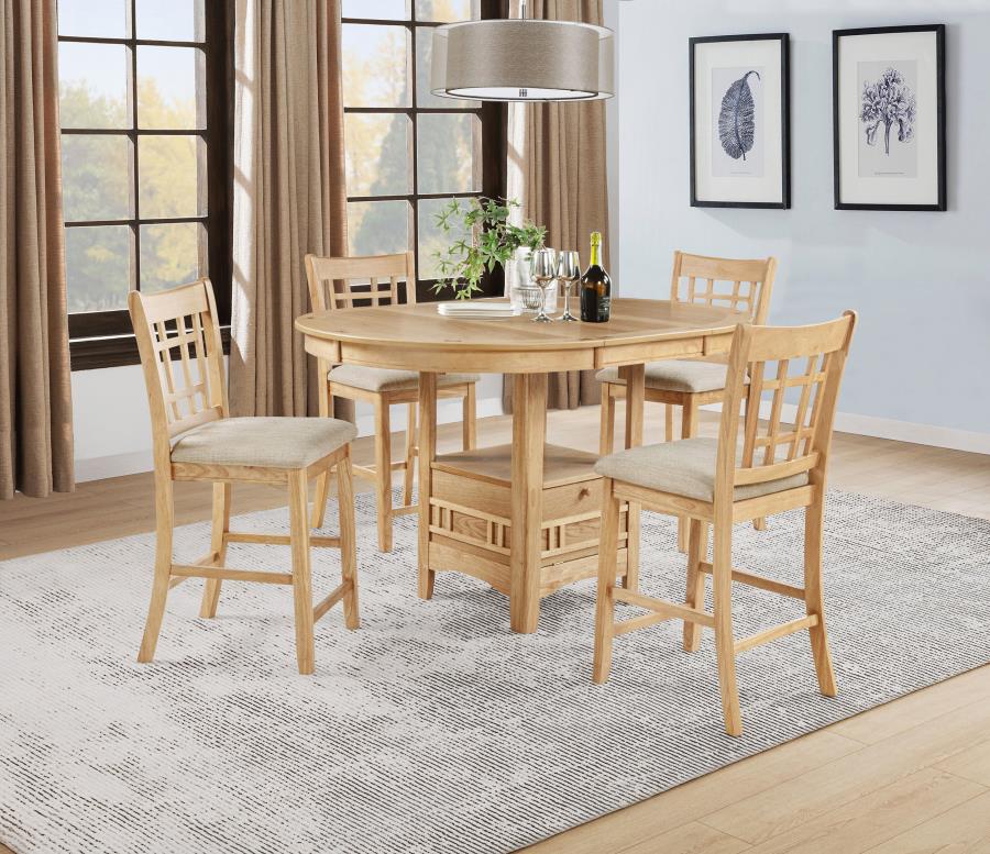 Lavon 5-piece Oval Counter Height Dining Set Light Oak | Brown | Light Oak | 106628-S5