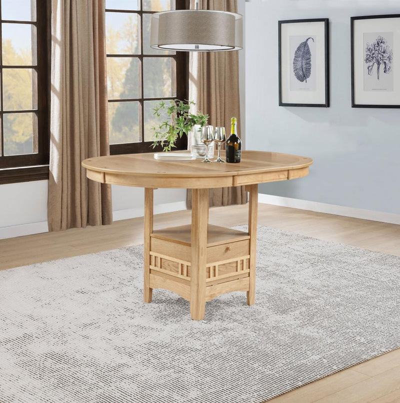 Lavon Oval 60-inch Counter Height Extension Dining Table Light Oak