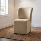 Jaelynn Upholstered Parsons Dining Side Chair Tan (Set of 2) | Full | Brown | Tan | 107052TAN