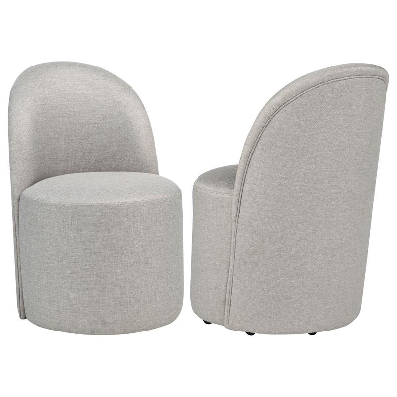 Aubrey Upholstered Barrel Dining Side Chair Beige (Set of 2)