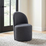 Aubrey Upholstered Barrel Dining Side Chair Charcoal (Set of 2) | Full | Grey | Charcoal | 107062CHAR