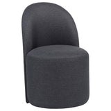 Aubrey Upholstered Barrel Dining Side Chair Charcoal (Set of 2) | Full | Grey | Charcoal | 107062CHAR