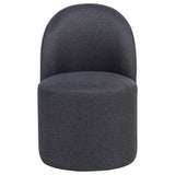 Aubrey Upholstered Barrel Dining Side Chair Charcoal (Set of 2) | Full | Grey | Charcoal | 107062CHAR