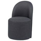 Aubrey Upholstered Barrel Dining Side Chair Charcoal (Set of 2) | Full | Grey | Charcoal | 107062CHAR