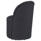 Aubrey Upholstered Barrel Dining Side Chair Charcoal (Set of 2) | Full | Grey | Charcoal | 107062CHAR