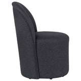 Aubrey Upholstered Barrel Dining Side Chair Charcoal (Set of 2) | Full | Grey | Charcoal | 107062CHAR