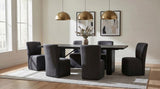 Aubrey Upholstered Barrel Dining Side Chair Charcoal (Set of 2) | Full | Grey | Charcoal | 107062CHAR