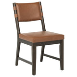Tegan Faux Leather Upholstered Dining Side Chair Cognac (Set of 2) | Brown | Coffee Bean / Cognac | 107072