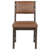 Tegan Faux Leather Upholstered Dining Side Chair Cognac (Set of 2) | Brown | Coffee Bean / Cognac | 107072