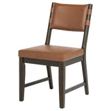 Tegan Faux Leather Upholstered Dining Side Chair Cognac (Set of 2) | Brown | Coffee Bean / Cognac | 107072