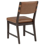 Tegan Faux Leather Upholstered Dining Side Chair Cognac (Set of 2) | Brown | Coffee Bean / Cognac | 107072