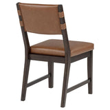 Tegan Faux Leather Upholstered Dining Side Chair Cognac (Set of 2) | Brown | Coffee Bean / Cognac | 107072