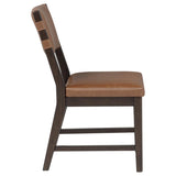Tegan Faux Leather Upholstered Dining Side Chair Cognac (Set of 2) | Brown | Coffee Bean / Cognac | 107072