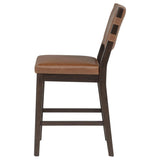 Tegan Faux Leather Upholstered Counter Height Chair Cognac (Set of 2) | Brown | Coffee Bean / Cognac | 107079