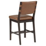Tegan Faux Leather Upholstered Counter Height Chair Cognac (Set of 2) | Brown | Coffee Bean / Cognac | 107079