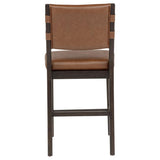 Tegan Faux Leather Upholstered Counter Height Chair Cognac (Set of 2) | Brown | Coffee Bean / Cognac | 107079