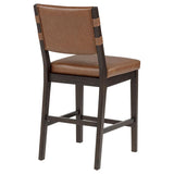 Tegan Faux Leather Upholstered Counter Height Chair Cognac (Set of 2) | Brown | Coffee Bean / Cognac | 107079