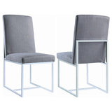 Mackinnon Upholstered Dining Side Chair Grey (Set of 2) | Grey | 107143