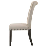 Alana Upholstered Dining Side Chair Beige Smokey Black (Set of 2) | Beige | Beige / Smokey Black | 107286