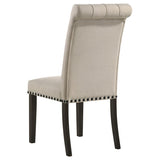 Alana Upholstered Dining Side Chair Beige Smokey Black (Set of 2) | Beige | Beige / Smokey Black | 107286