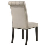 Alana Upholstered Dining Side Chair Beige Smokey Black (Set of 2) | Beige | Beige / Smokey Black | 107286